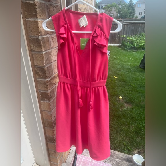 KATE SPADE NEW YORK Rambling Roses Crepe Ruffle Dress Pink Size 2 XS Brand New - Picture 16 of 16